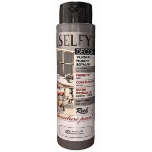 RİCH SLF-500-5870 SELFY DECOR VERNİKLİ AKRİLİK BOYA 500cc.ROYAL GRİ