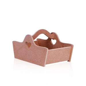 TEKNOPOİNT AHŞAP HOBİ SPT15 KALP KULPLU SEPET