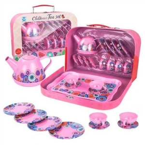 LİMON OYUNCAK 9798-10A METAL ÇAY OYUN SETİ ÇANTALI 15 PARÇA 3+