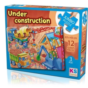 KS GAMES JP31004 UNDER CONSTRUCTION  63x43cm JUMBO YAPBOZ/PUZZLE 12 PARÇA  3YAŞ
