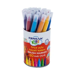 PENSAN KİDZ KEÇELİ BOYA KALEMİ FIRÇA UÇLU 20 RENK - PE4000KÇ
