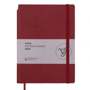 VICTORIAS JOURNALS 124-1440 14X20,5 KUKA HAFTALIK AJANDA A5 - BORDO