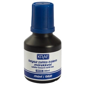 KRAF 445G  BEYAZ TAHTA KALEM MÜREKKEBİ MAVİ 30ML.
