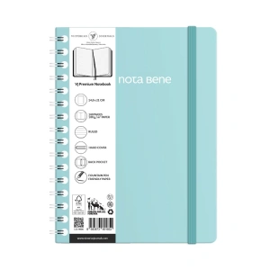 VICTORIAS JOURNALS NOTE BENE 9266 PREMIUM NOTEBOOK SPİRALLİ SERT KAPAK A5 100gr.160 SYF. ÇİZGİLİ DEFTER TURKUAZ
