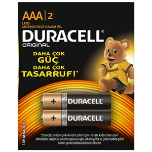 DURACELL AAA İNCE KALEM PİL 2Lİ KART - LR03/MN2400