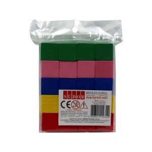 SÜDOR BS126 AHŞAP KÜP BLOK 20 Lİ RENKLİ