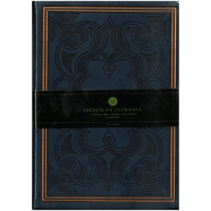 VICTORIAS JOURNALS 8684 VINTAGE OLD BOOK 14x20cm 80gr.160YP. ÇİZGİLİ DEFTER LACİVERT