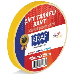 KRAF ÇİFT TARAFLI BANT 12MMX25M 2512G
