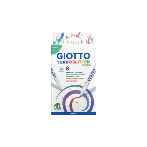 GIOTTO TURBO GLITTER SİMLİ KEÇELİ KALEM 8Lİ PASTEL RENKLER - 426300