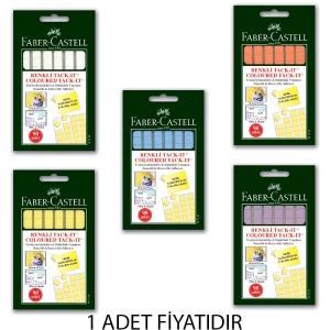 FABER CASTELL KARIŞIK RENKLİ TACK-IT HAMUR YAPIŞTIRICI 50gr