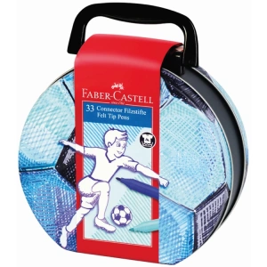 FABER CASTELL EĞLENCELİ FUTBOL TOPU KEÇELİ KALEM 33 LÜ METAL KUTU - 5061155538