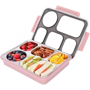 VAGONLİFE PASLANMAZ ÇELİK BÖLMELİ YEMEK KABI - LUNCH BOX  BL50122 1000 ML PEMBE