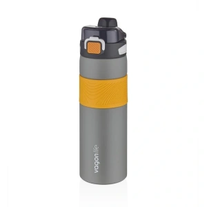 VAGONLİFE KİLİTLİ PİPETLİ / PİPETSİZ KULLANIM ÇELİK MATARA 032 800ML GREY