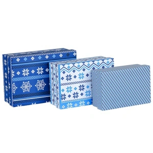 MİKRO MBX-4217-B BLUE WINTER DİKDÖRTGEN HEDİYE KUTUSU 140x200x90 mm - TEKLİ