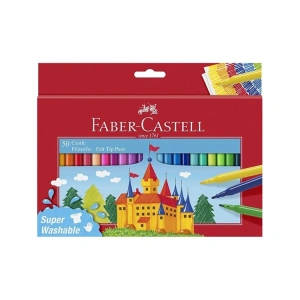 FABER CASTELL SÜPER YIKANABİLİR KEÇELİ KALEM 50Lİ KARTON KUTU