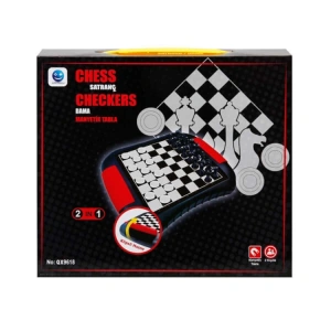 SUN-YFN-2Lİ OYUN SATRANÇ/DAMA MIKNATISLI ORT. SUN-S00009618