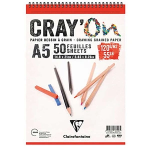 ESMO CD 966517 CLAIREFONTAINE CRYON A5 SPİRALLİ ÇOK AMAÇLI ÇİZİM BLOK 120gr 50yp