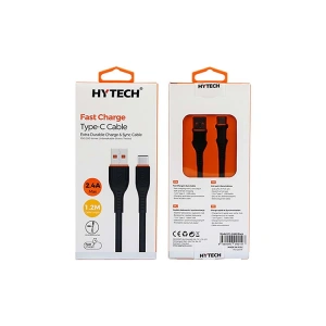 HYTECH HY-X460 1.2M 2.4A TYPE-C  DATA + HIZLI ŞARJ KABLOSU SİYAH