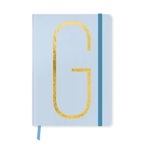 DEFFTER FABOOKS MONOGRAM HARF BASKILI LASTİKLİ SERT KAPAK ÇİZGİLİ DEFTER 168 SYF - G