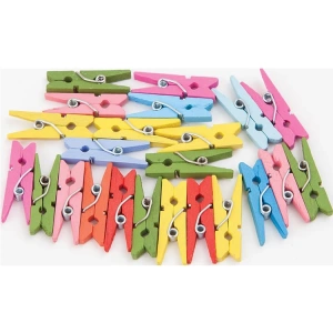 PUTİ AHŞAP RENKLİ MANDAL GENİŞ 12Lİ