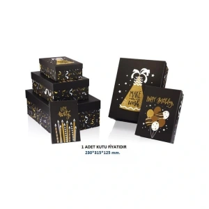 GIPTA HİBA DİKDÖRTGEN HEDİYE KUTUSU BX2806 E NO:5 230x315x125 mm - TEKLİ