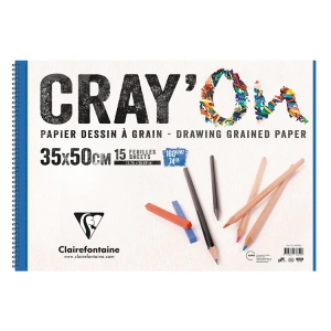 ESMO CD 966850 CLAIREFONTAINE CRYON 35x50cm SPİRALLİ ÇOK AMAÇLI ÇİZİM BLOK 160gr 15yp