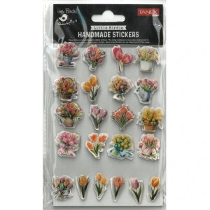 TANEX HANDMADE TNX-28012 DEKORATİF ETİKETLER - SİLİKON ÇİÇEKLER SERİSİ STICKER - TEKLİ