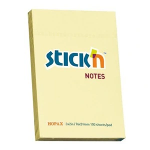 GIPTA STICKN 76X51 PASTEL SARI YAPIŞKANLI NOTLUK 100 YP.