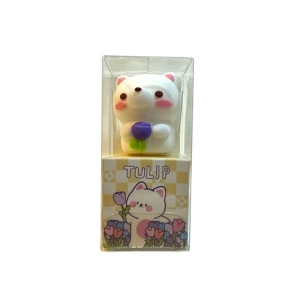 GIPTA K150200 TEK GÖZLÜ TULIP ÇİÇEKLİ SEVİMLİ HAYVAN FİGÜRLÜ KALEMTRAŞ - TEKLİ