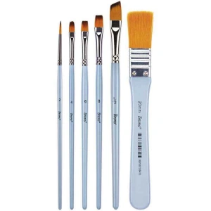 BRONS BR-2200 SENTETİK KIL FIRÇA SETİ SET-1  6LI