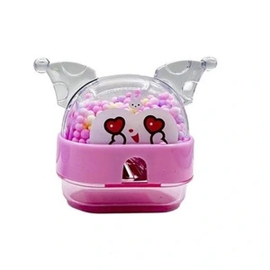 MİKRO 4020 BAT CAT RENKLİ KÖPÜK BONCUKLU TEK DELİKLİ KAPAKLI HAZNELİ KALEMTRAŞ