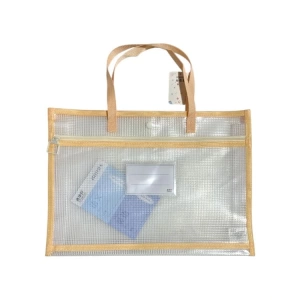 ODAK A4-261 FERMUARLI VE ÇITÇITLI 2 BÖLMELİ PVC KART BÖLÜMLÜ  SAPLI A4 ÇANTA  - TEKLİ