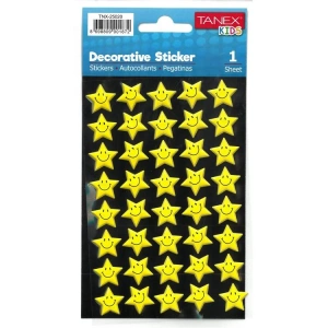 TANEX KIDS TNX-25020 DEKOTARİF ETİKETLER - KABARTMALI GÜLEN YILDIZLAR SERİSİ - 1 ADET