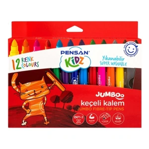 PENSAN KİDZ YIKANABİLİR JUMBO KEÇELİ KALEM 12Lİ