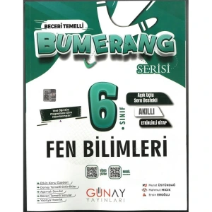 GÜNAY 6. SINIF FEN BİLİMLERİ BUMERANG BECERİ TEMELLİ AKILLI ETKİNLİKLİ KİTAP SORU BANKASI