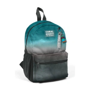 CORAL HIGH 23568 KIDS TURKUAZ GRİ BATİK DESENLİ İKİ BÖLMELİ MİNİK YUVA SIRT ÇANTASI