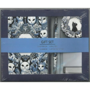 VICTORIAS JOURNALS 124-2075 SERT KAPAK 13x18cm 100 GR. 128 SAYFA DEFTER+AYNA+KALEM+POST IT - KUTULU SET