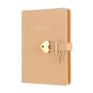 VICTORIAS JOURNALS 3301 HUSH HUSH KİLİTLİ 13x18cm 80gr.160YP. ÇİZGİLİ DEFTER ŞEFTALİ