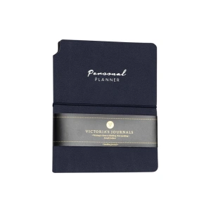 VICTORIAS JOURNALS 1085 KUKA SOFT KAPAK NOTEBOOK 10.5x14.8cm A6 80gr. 96YP. ÇİZGİLİ PLANNER DEFTER LACİVERT