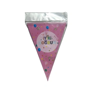 NEDİ  FLAMA ÜÇGEN İYİKİ DOĞDUN YAZI PEMBE NEDİ-10625