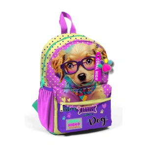 CORAL HIGH 23552 KIDS SARI PEMBE SEVİMLİ KÖPEK DESENLİ İKİ BÖLMELİ MİNİK YUVA SIRT ÇANTASI