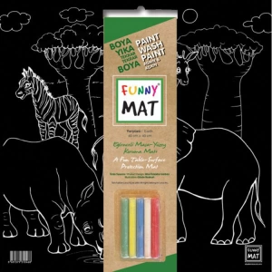 AKADEMİ ÇOCUK - FUNNY MAT - BLACK  (TEBEŞİRLİ) - YERYÜZÜ 40x40cm