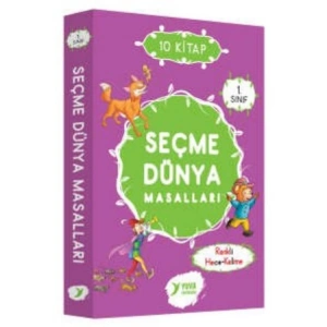 YUVA 1. SINIF SEÇME DÜNYA MASALLARI DÜZ YAZILI RENKLİ HECE-KELİME 10 KİTAP