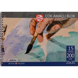 TALENS SPİRALLİ RESİM DEFTERİ - ÇOK AMAÇLI BLOK 25X35cm 200gr. 15YP. - T200253515