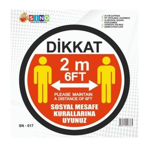 SİNO ZEMİN UYARI ETİKETİ - SOSYAL MESAFE