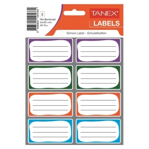 TANEX BRD-7004 BORDÜRLÜ ÇİFT SIRA OKUL ETİKETİ MİX 5Lİ