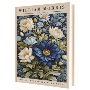 DEFFTER 14X20 BLUE FLOWER ( WILLIAM MORRIS ) SERT KAPAK ÇİZGİLİ DEFTER 96 YP
