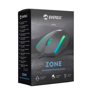 EVEREST GX56 ZONE USB 3D OPTİK KABLOLU MOUSE SİYAH
