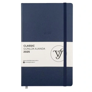 VICTORIAS JOURNALS 124-1448 13X21 CLASSIC LASTİKLİ GÜNLÜK AJANDA - LACİVERT
