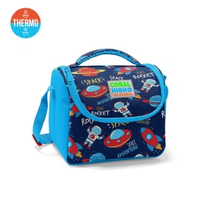 CORAL HIGH 11807 KIDS LACİVERT MAVİ UZAY DESENLİ THERMO BESLENME ÇANTASI
